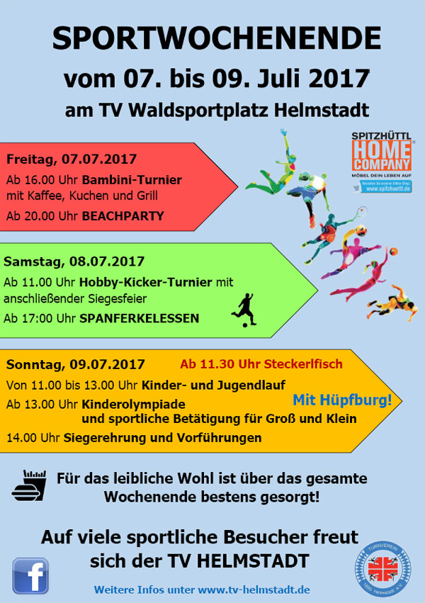 Sportwochenende am TV Waldsportplatz Helmstadt vom 07.07. - 09.07.2017